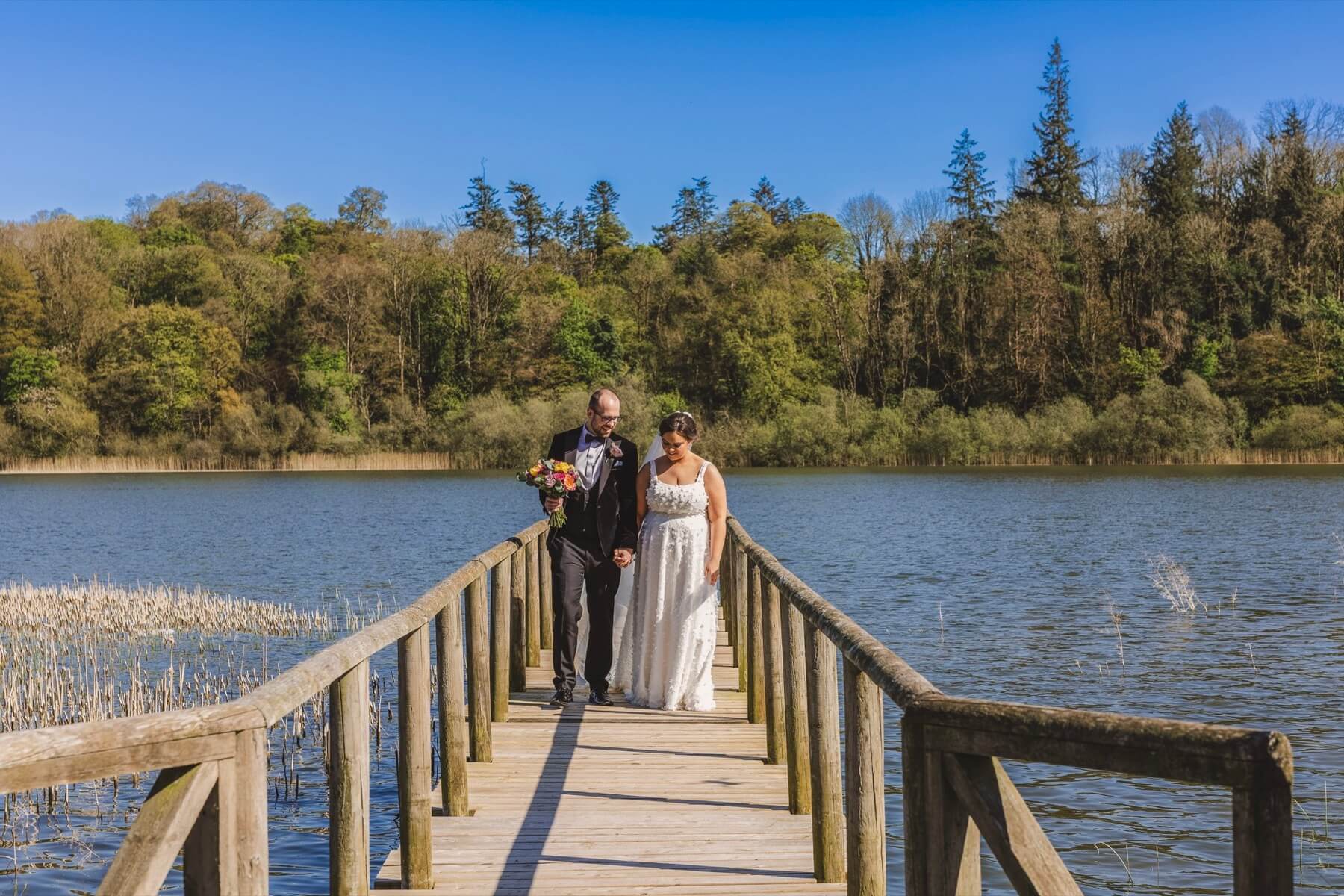 The pier at Castle Leslie lake