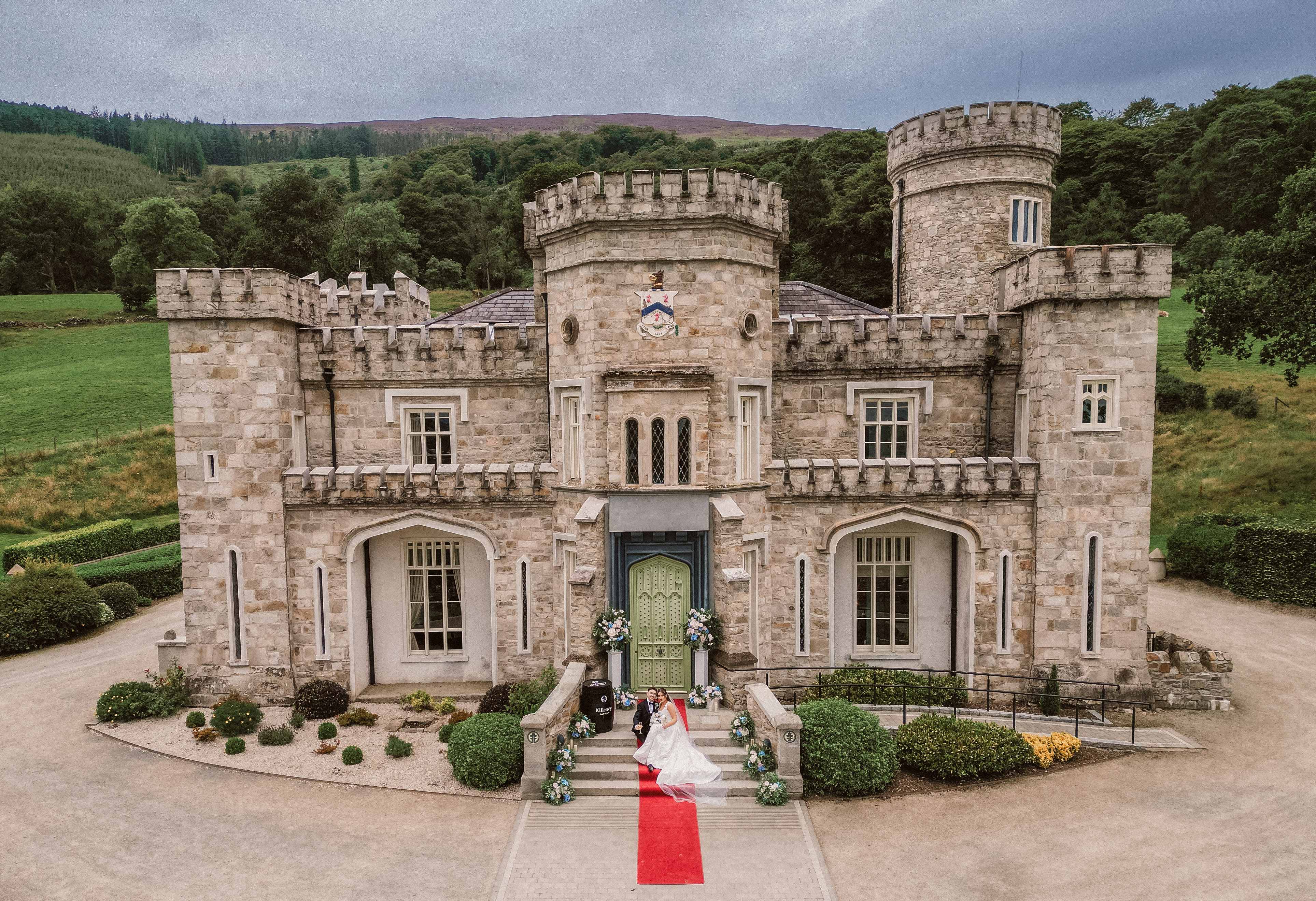Aerial shot of the castle