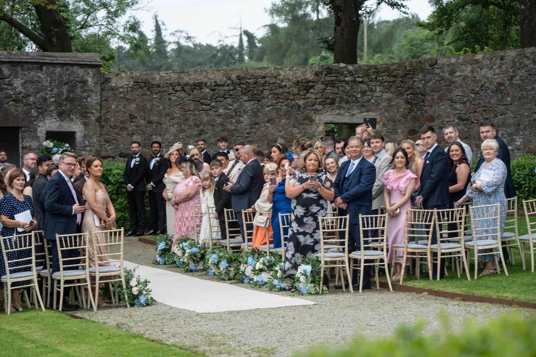 Outdoor ceremony walled gardens Killeavy Castle