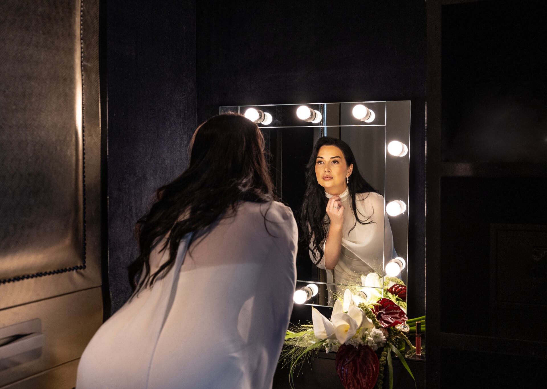 Merchant Hotel Belfast bride Hollywood vanity mirror bridal suite Northern Ireland wedding photographer