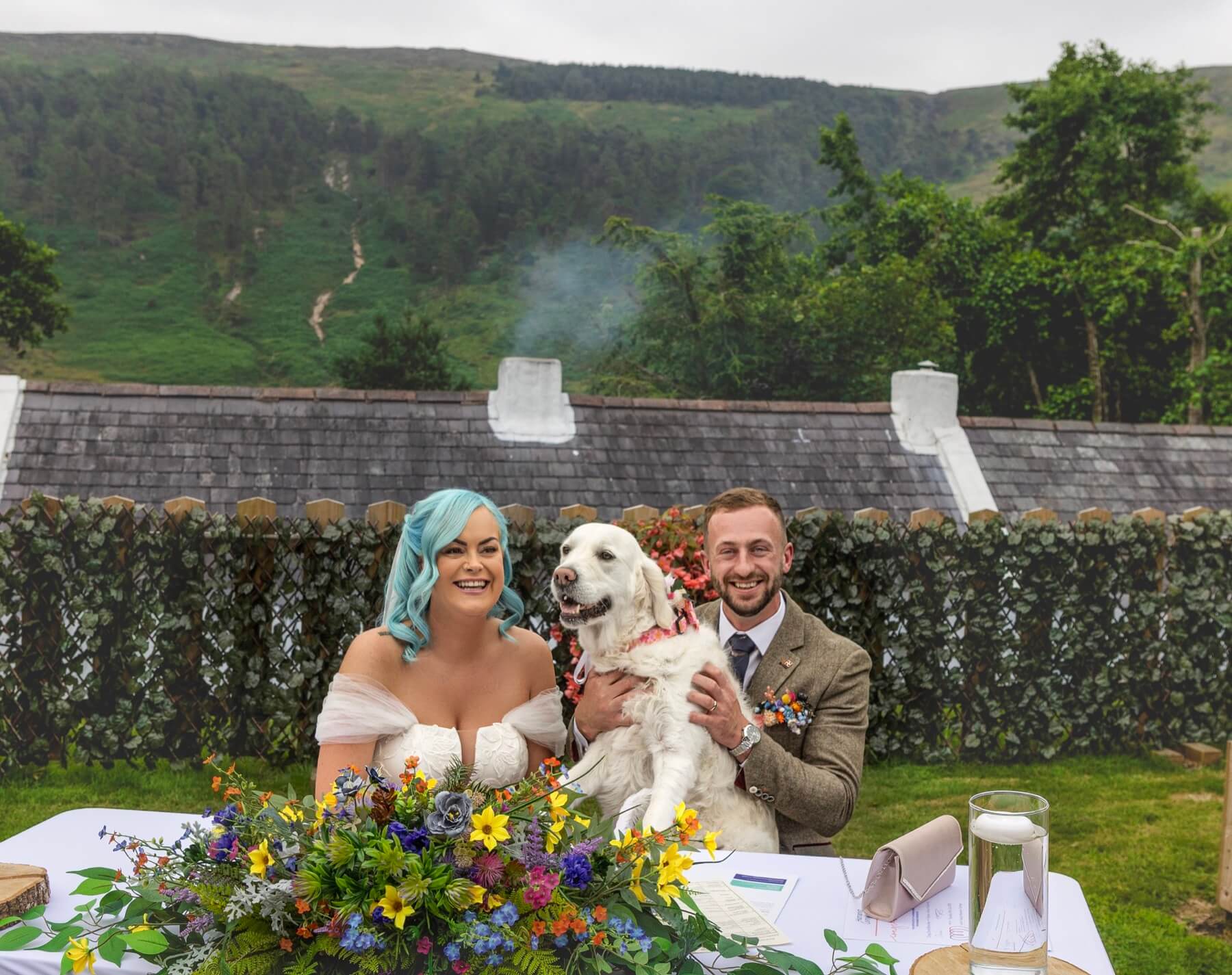 Wedding ceremony Rocky Mountain Cottage Northern Ireland